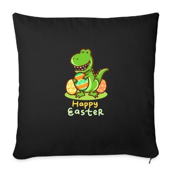 T-Rex - Easter - Happy Easter - Gift - Easter Egg - Sofa pillowcase 17,3'' x 17,3'' (45 x 45 cm) - black - Front