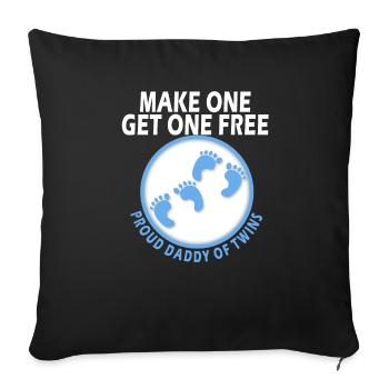 Daddy of Twins - Funny design for boys - Sofa pillowcase 17,3'' x 17,3'' (45 x 45 cm) - black - Front