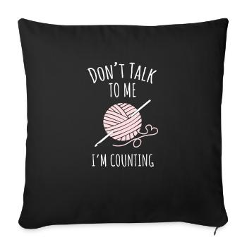 Crochet - Ne me parlez pas, je compte - Housse de coussin décorative 45 x 45 cm - noir - Devant