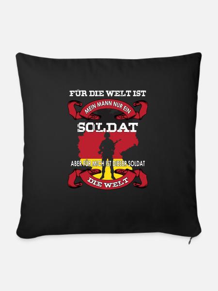 SOLDAT - Sofakissenbezug 45 x 45 cm - Schwarz