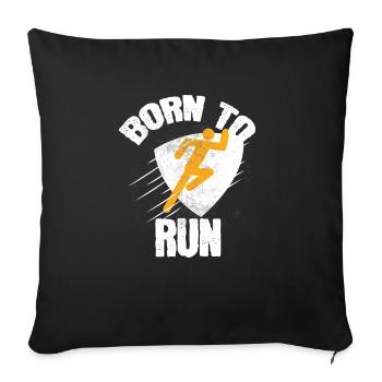 Cadeau cool Born To Run - Housse de coussin décorative 45 x 45 cm - noir - Devant