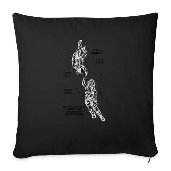Through Space And Through Time - Sofa pillowcase 17,3'' x 17,3'' (45 x 45 cm) - black - Front