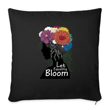 Laissez l'égalité s'épanouir - Housse de coussin décorative 45 x 45 cm - noir - Devant