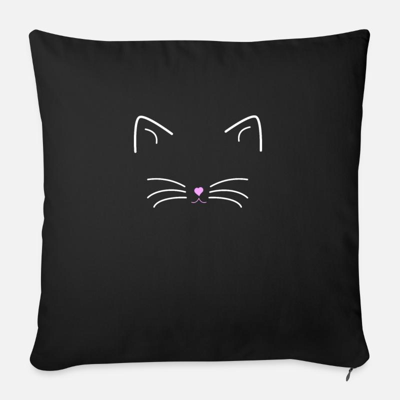 Katzengesicht - Sofakissenbezug 45 x 45 cm - Schwarz