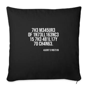 La mesure de l'intelligence cadeau drôle - Housse de coussin décorative 45 x 45 cm - noir - Devant