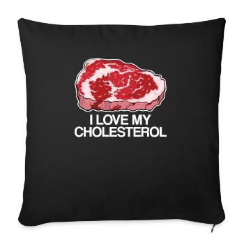 Cholesterol Carnivore Ketogenic Diet Gift - Sofa pillowcase 17,3'' x 17,3'' (45 x 45 cm) - black - Front