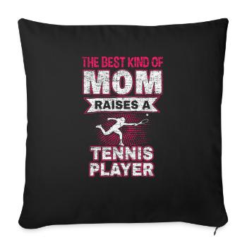 Tennis mom tennis player gift Mother's Day - Sofa pillowcase 17,3'' x 17,3'' (45 x 45 cm) - black - Front