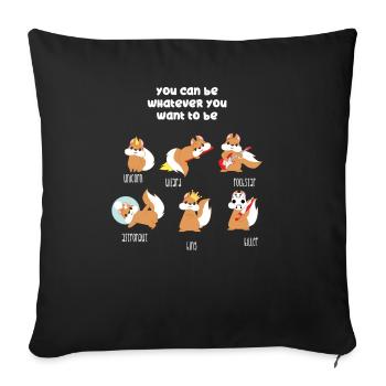 Squirrel - Be different - squirrel - Sofa pillowcase 17,3'' x 17,3'' (45 x 45 cm) - black - Front