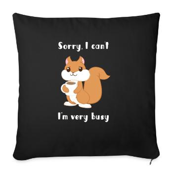 Squirrel - squirrel fan - squirrel - Sofa pillowcase 17,3'' x 17,3'' (45 x 45 cm) - black - Front