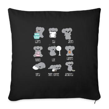 Koala - Koala Bear - Koala Bear - Gift - Emoticon - Sofa pillowcase 17,3'' x 17,3'' (45 x 45 cm) - black - Front
