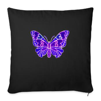 Beau papillon léger - Housse de coussin décorative 45 x 45 cm - noir - Devant