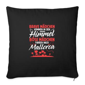 Les mauvaises filles vont au cadeau de vacances à Majorque - Housse de coussin décorative 45 x 45 cm - noir - Devant