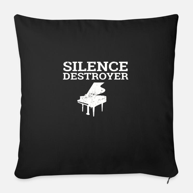 Piano Klavier - Sofakissenbezug 45 x 45 cm - Schwarz