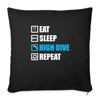 Diving Diving - Sofa pillowcase 17,3'' x 17,3'' (45 x 45 cm) - black - Front