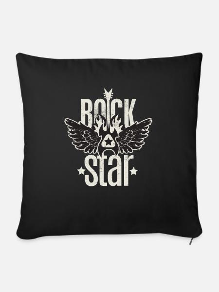 Rock Star Gitarrist Design, Geschenk Gitarren Fan - Sofakissenbezug 45 x 45 cm - Schwarz