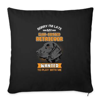 Flat Coated Retrievers - Sofa pillowcase 17,3'' x 17,3'' (45 x 45 cm) - black - Front