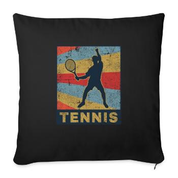 Tennis Tennis Fan Tennis Club Gift Tennis Ball - Sofa pillowcase 17,3'' x 17,3'' (45 x 45 cm) - black - Front