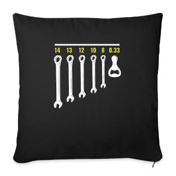 OUVERTURE DE BOUTEILLE A CLE A CLE - Housse de coussin décorative 45 x 45 cm - noir - Devant
