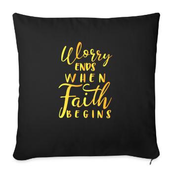 Faith - Sofa pillowcase 17,3'' x 17,3'' (45 x 45 cm) - black - Front