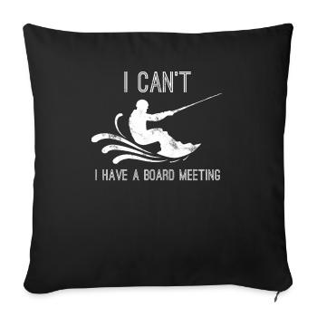 Wakeboard - wakeboarder - dire - cadeau - Housse de coussin décorative 45 x 45 cm - noir - Devant