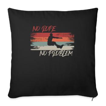 Wakeboard - wakeboarder - dire - cadeau - Housse de coussin décorative 45 x 45 cm - noir - Devant