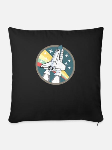 Spaceshuttle-Start - Space Shuttle Launch Shirt - Sofakissenbezug 45 x 45 cm - Schwarz