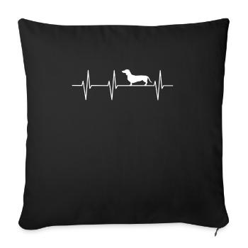 Dachshund rhythm - dog puppy pet - Sofa pillowcase 17,3'' x 17,3'' (45 x 45 cm) - black - Front