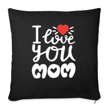Mother's Day, Mothers day, love, present - Sofa pillowcase 17,3'' x 17,3'' (45 x 45 cm) - black - Front