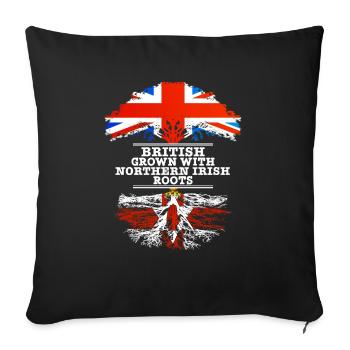 Britannique cultivée avec des racines nord-irlandaises - Housse de coussin décorative 45 x 45 cm - noir - Devant