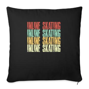 Inline Skating Vintage - Sofa pillowcase 17,3'' x 17,3'' (45 x 45 cm) - black - Front