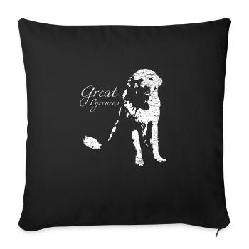 Pyreneenberghund Great Pyrenees - Housse de coussin décorative 45 x 45 cm - noir - Devant