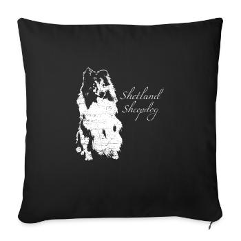 Sheltie Shetland Sheepdog - Housse de coussin décorative 45 x 45 cm - noir - Devant