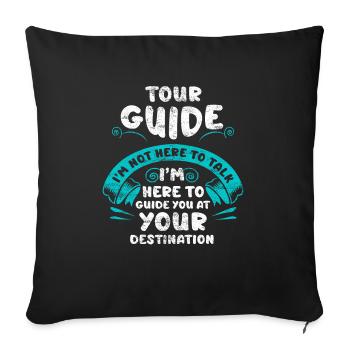 Les guides touristiques - Housse de coussin décorative 45 x 45 cm - noir - Devant