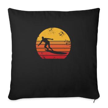 Surfer Vintage Retro - Sofa pillowcase 17,3'' x 17,3'' (45 x 45 cm) - black - Front
