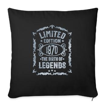 1970 Born - 51 birthday born 1970 - Sofa pillowcase 17,3'' x 17,3'' (45 x 45 cm) - black - Front