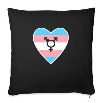 Transgender heart - Sofa pillowcase 17,3'' x 17,3'' (45 x 45 cm) - black - Front