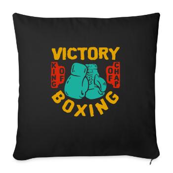Boxen Boxer Kampfsport Boxhandschuh Geschenkidee - Sofakissenbezug 45 x 45 cm - Schwarz - Vorne