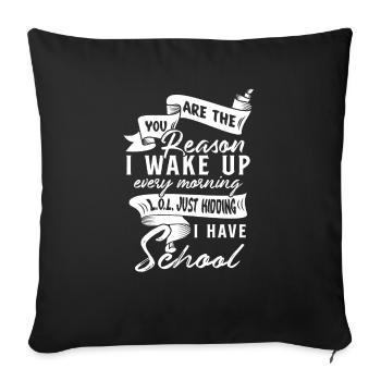 High School motto - Sofa pillowcase 17,3'' x 17,3'' (45 x 45 cm) - black - Front