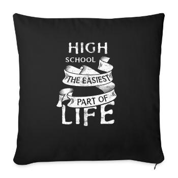 High School motto - Sofa pillowcase 17,3'' x 17,3'' (45 x 45 cm) - black - Front