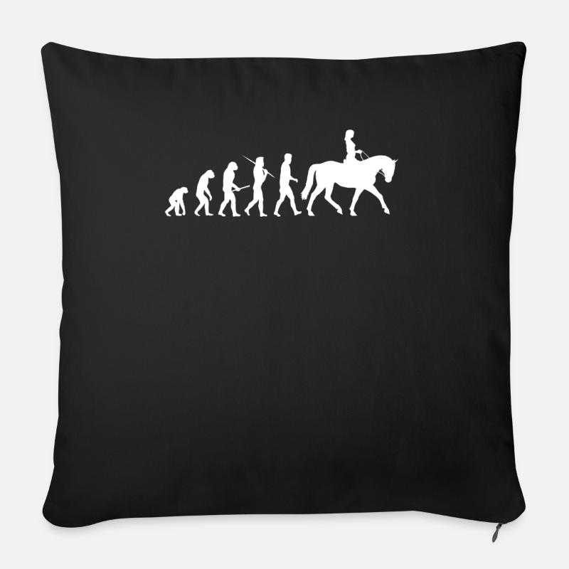 Human Evo Pferd Stute Hengst Reiten Pony Geschenk - Sofakissenbezug 45 x 45 cm - Schwarz