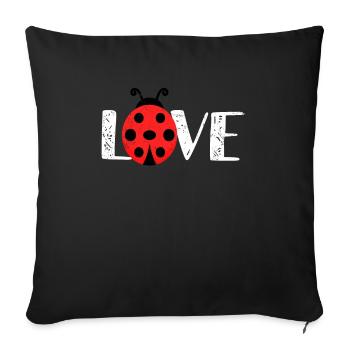 Love ladybug love insect gift cute red - Sofa pillowcase 17,3'' x 17,3'' (45 x 45 cm) - black - Front