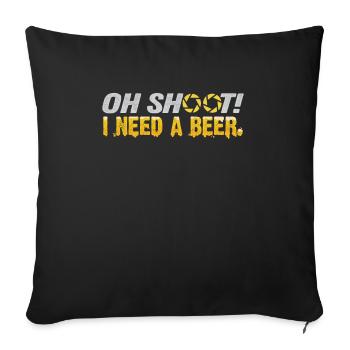 Photographe Bière Photographie Word Jeu Cadeau - Housse de coussin décorative 45 x 45 cm - noir - Devant