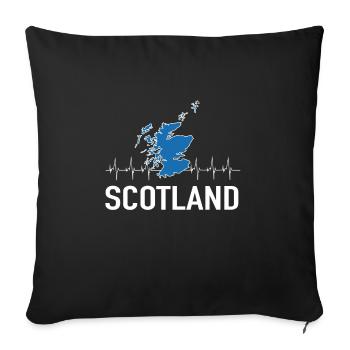 Cadeau de Kilt Cornemuse Écosse - Housse de coussin décorative 45 x 45 cm - noir - Devant