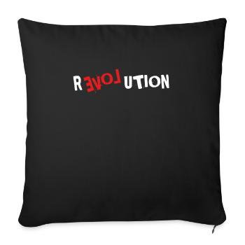 Love Revolution! - Sofa pillowcase 17,3'' x 17,3'' (45 x 45 cm) - black - Front