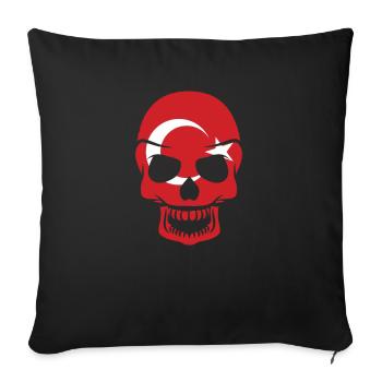 Turkey skull cool gift idea flag banner - Sofa pillowcase 17,3'' x 17,3'' (45 x 45 cm) - black - Front