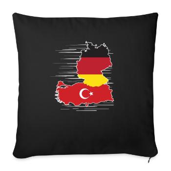 Turkey Germany Flags Origin Gift Idea - Sofa pillowcase 17,3'' x 17,3'' (45 x 45 cm) - black - Front
