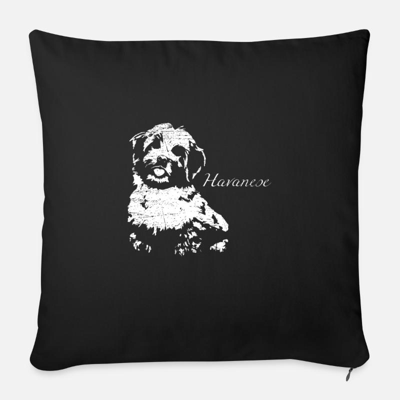 Havaneser Havanese - Sofakissenbezug 45 x 45 cm - Schwarz