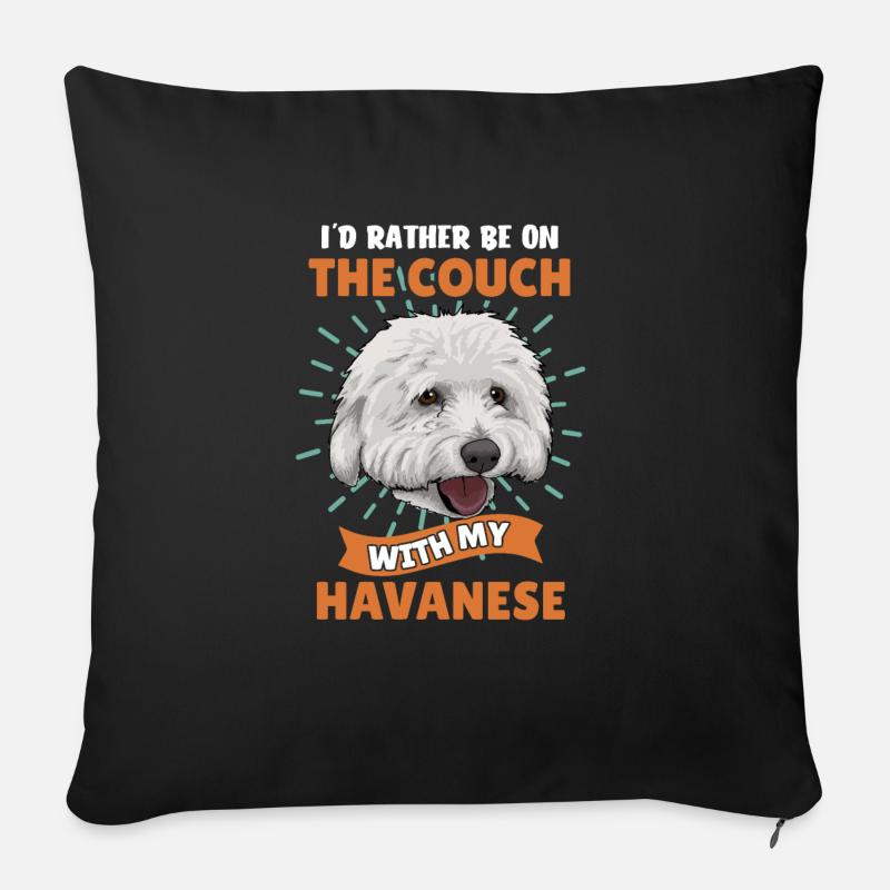 Havaneser Havanese - Sofakissenbezug 45 x 45 cm - Schwarz