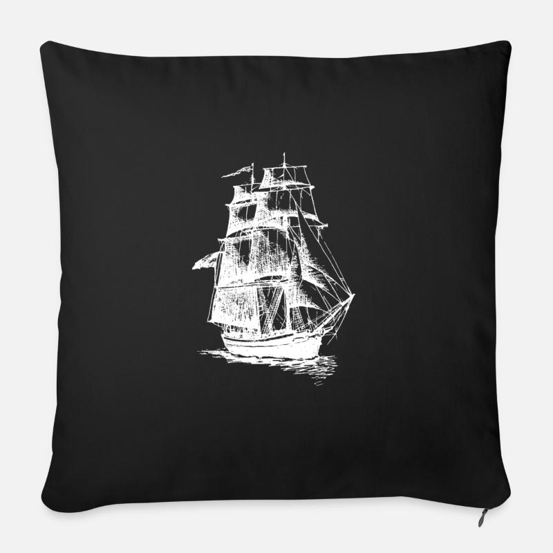 seegeln boot kapitän reise meer Seegel Schiff - Sofakissenbezug 45 x 45 cm - Schwarz
