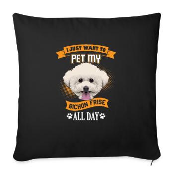 Bichon Frise - Housse de coussin décorative 45 x 45 cm - noir - Devant